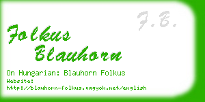 folkus blauhorn business card